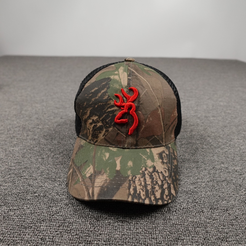 Browning Hat Cap Snap Back Mens One Size Brown Camo Mesh Trucker Hunting